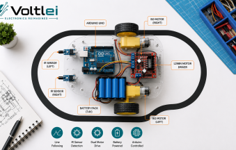 Arduino Line Follower Robot using IR Sensor and L298N Motor Driver